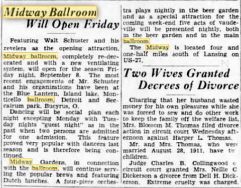 Midway Gardens (Midway Ballroom) - 1933 Article